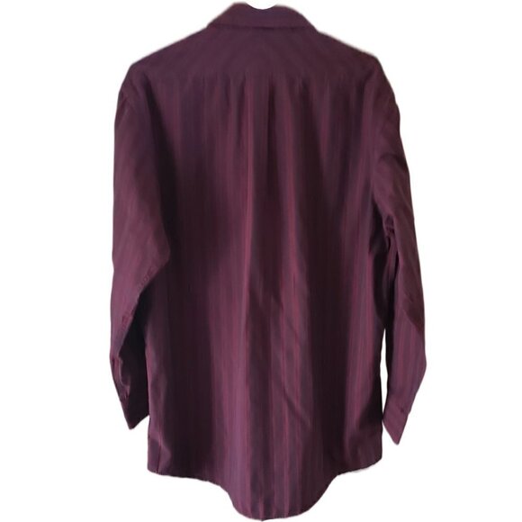 Cambridge Classics Burgundy Long Sleeve Button Up Shirt With Pocket - Picture 2 of 5